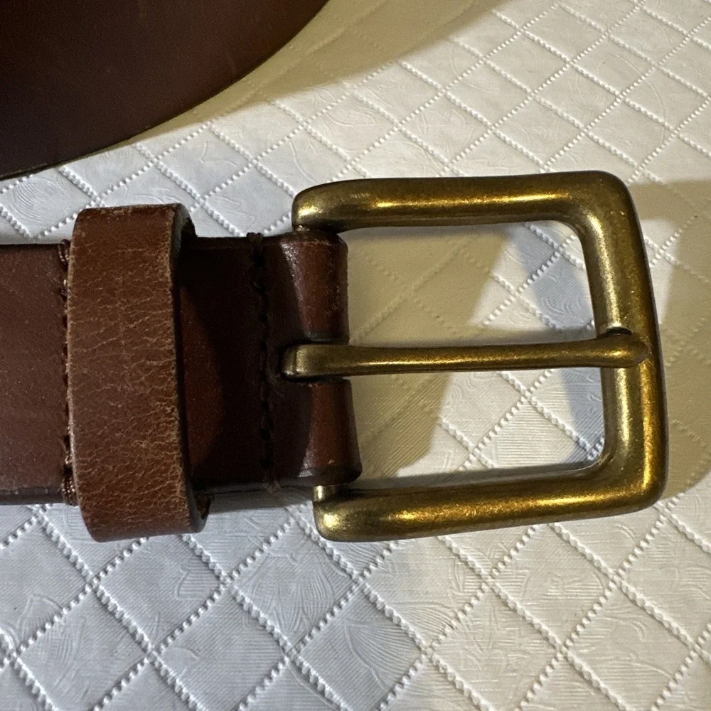 Brown Genuine Leather Belt‎ - Men's Size 42 Preowned Dress Casual